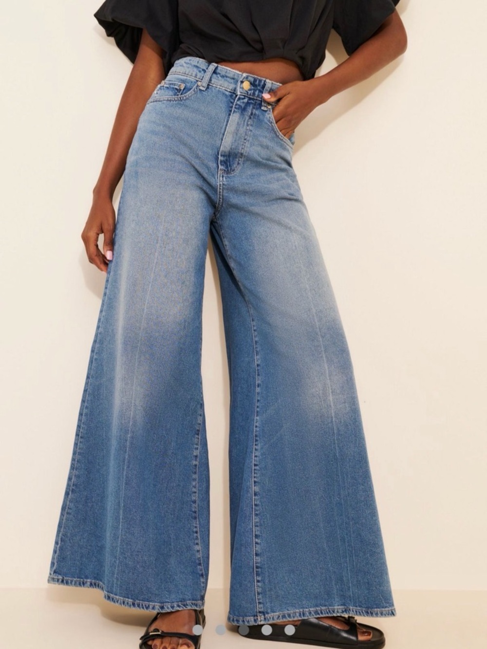Anthropologie Light Blue Wide-Leg High-Rise Jeans